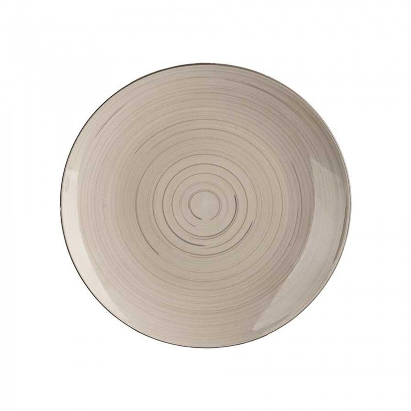 Prato Espiral Raso Redondo Cinzento 27X3cm Pack 6