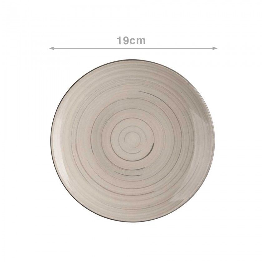 Prato Espiral Sobremesa Redondo 19X2cm Pack 6