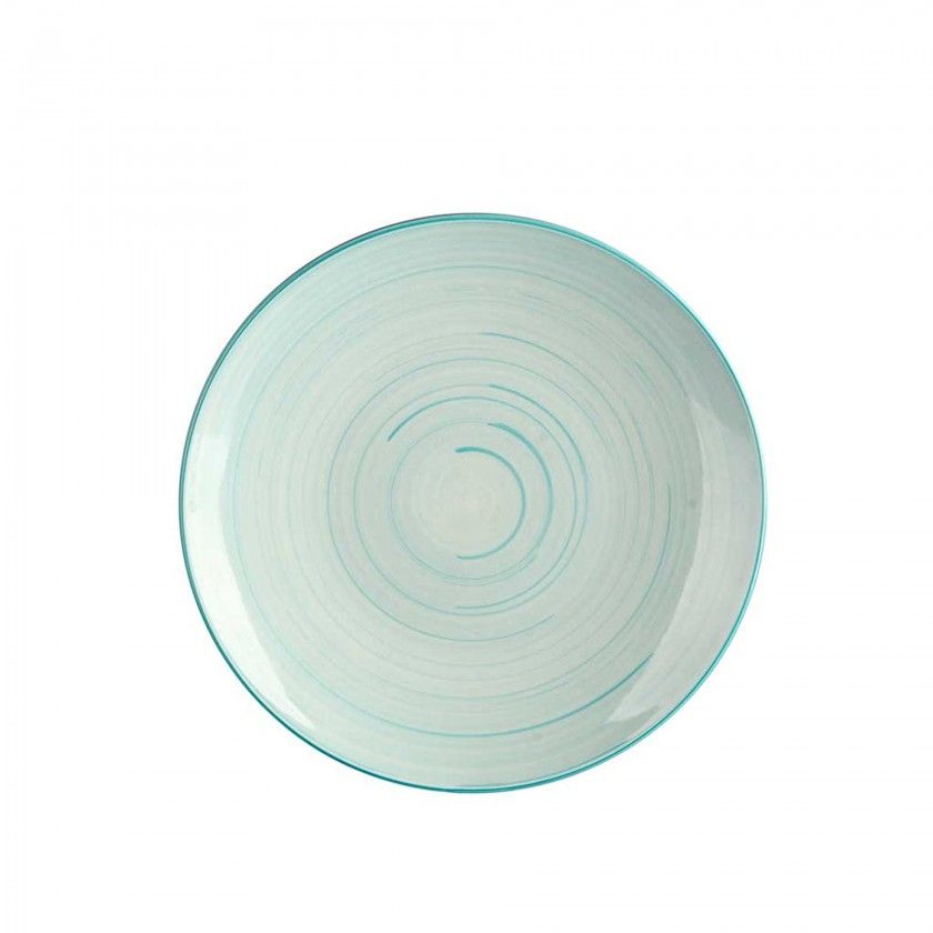 Prato Espiral Sobremesa Redondo Azul 19X2cm Pack 6