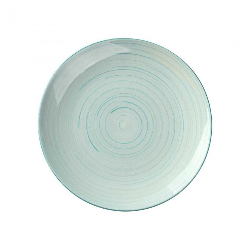 Prato Espiral Raso Redondo Azul 27X3cm Pack 6