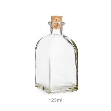 Frasco Vidro Tampa Corti�a 125ml 5X10cm