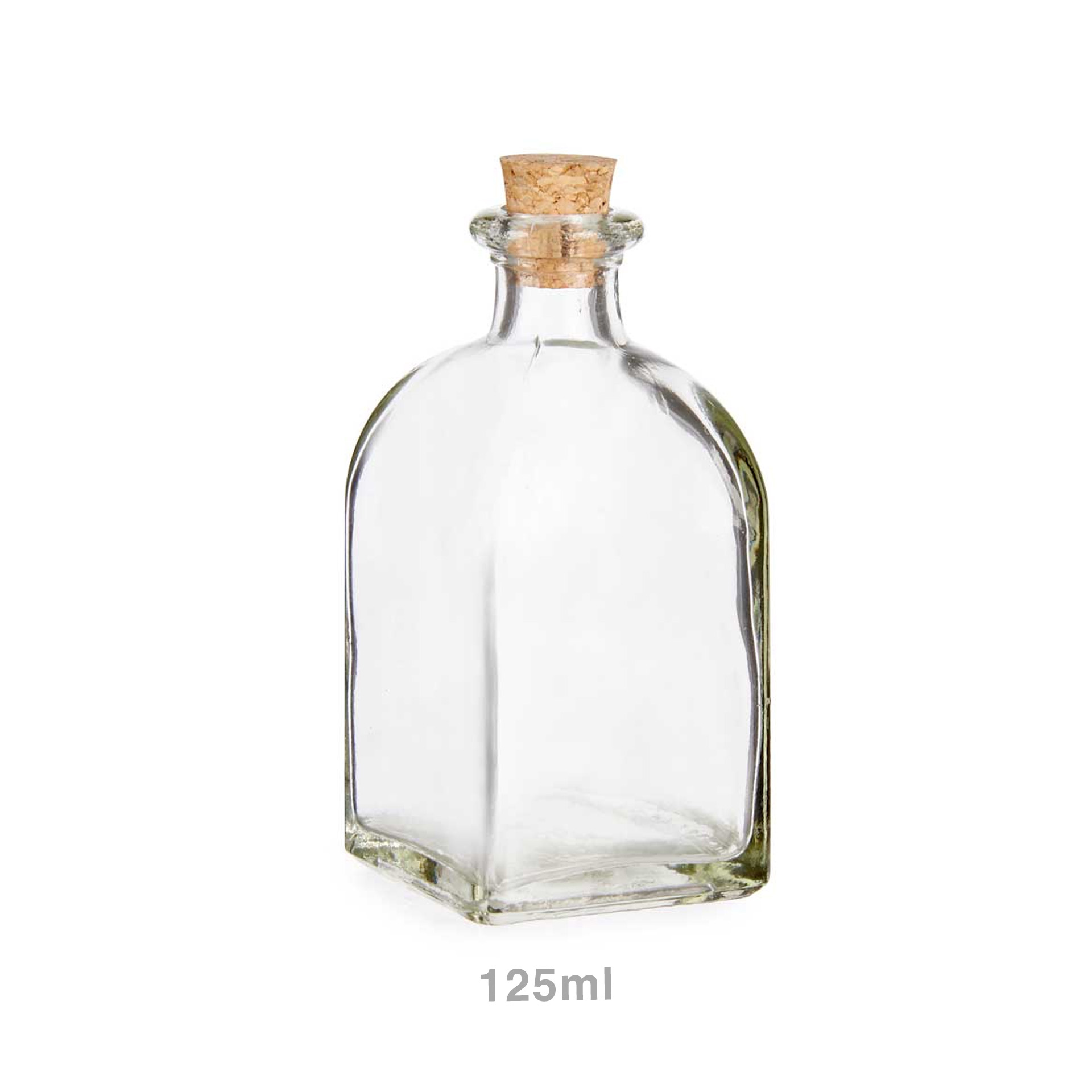 Frasco Vidro Tampa Cortiça 125ml 5X10cm
