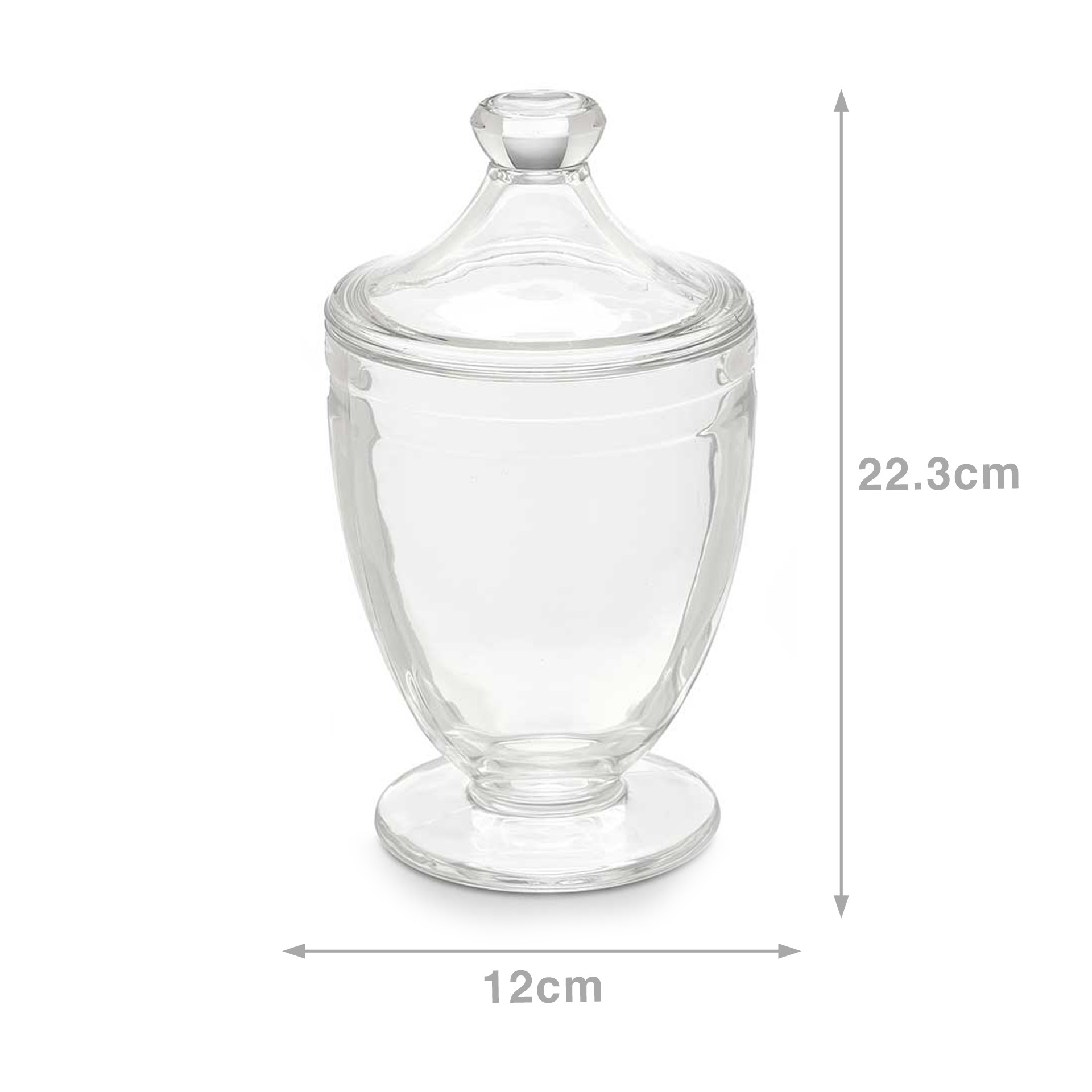 Bomboneira Vidro Redondo 12X22.3cm