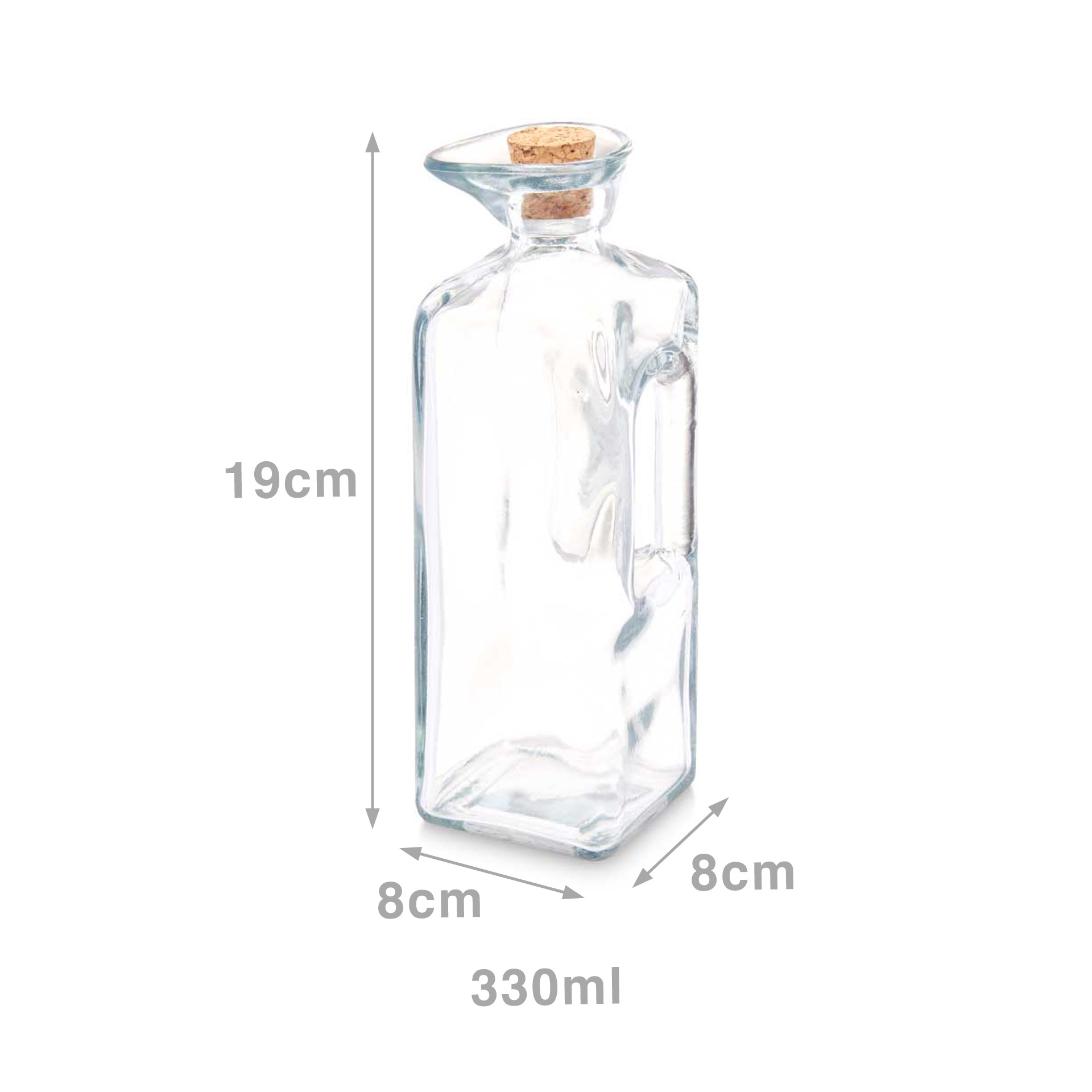 Galheteiro Tampa Cortiça 330ml 8X8X19cm