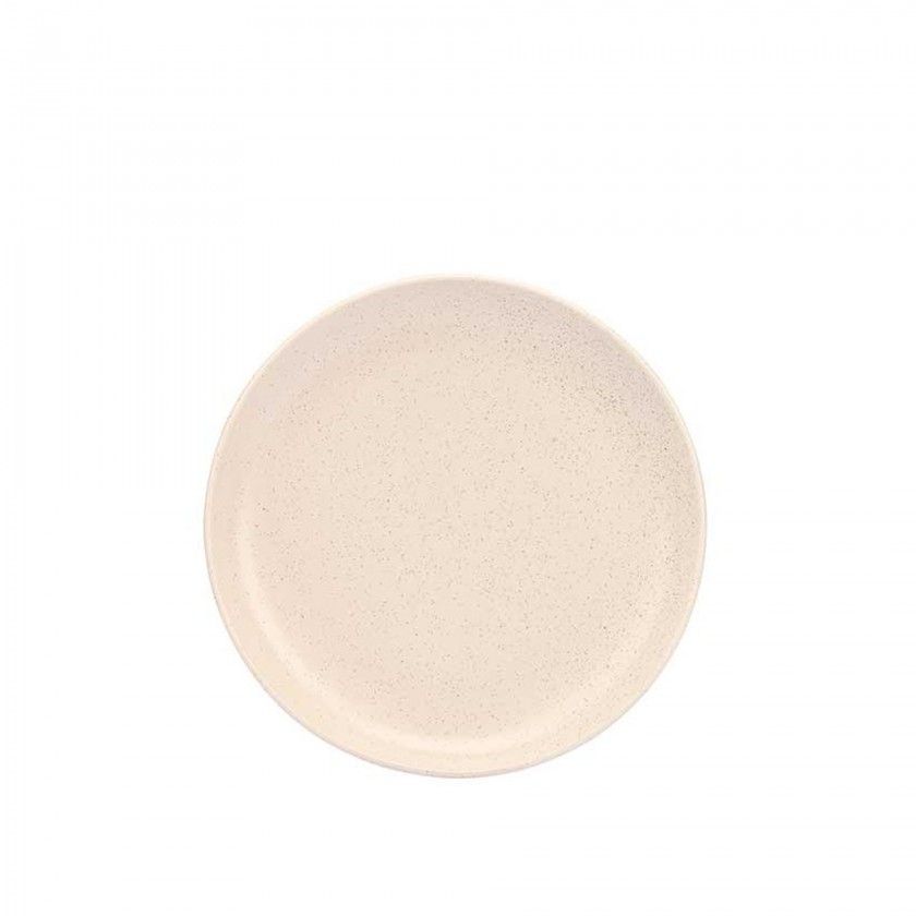 Prato Cermica Raso Redondo Creme 26cm Pack 6