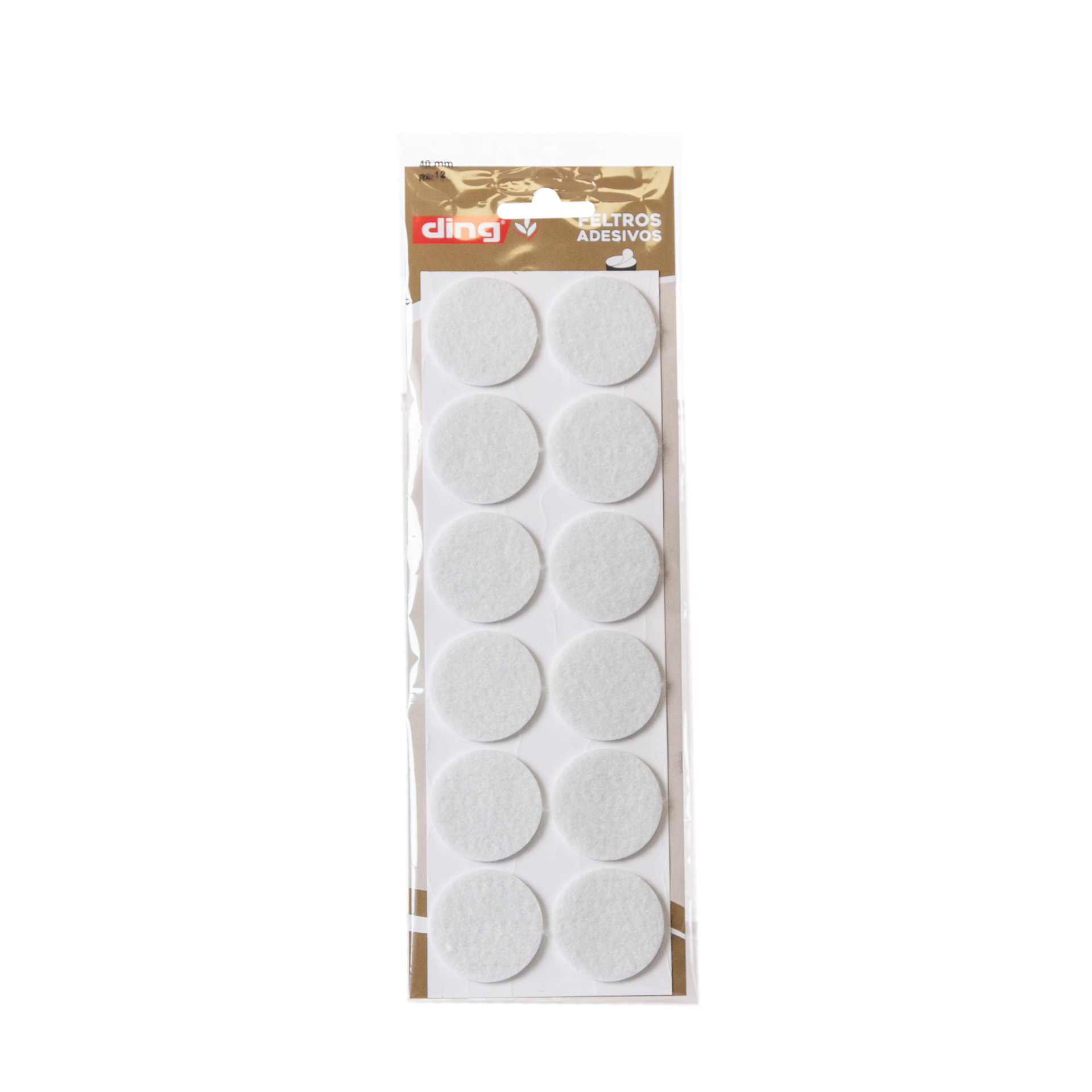 Feltro Adesivo Redondo 40X3mm Pack 12
