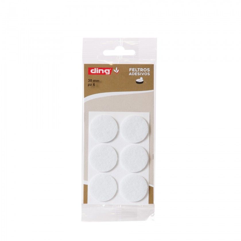 Feltro Adesivo Redondo 30X2.5mm Pack 6