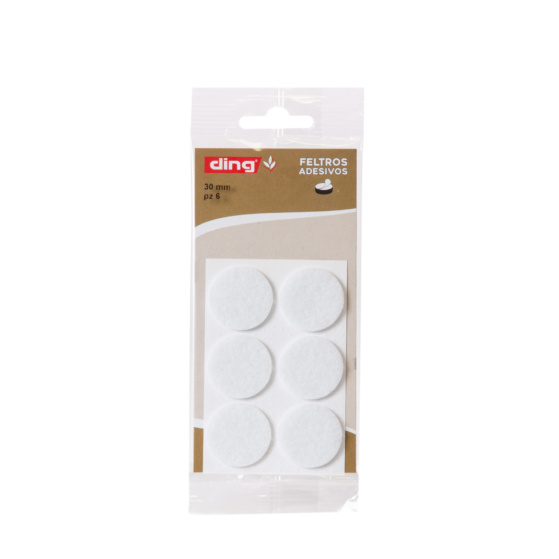 Feltro Adesivo Redondo 30X2.5mm Pack 6