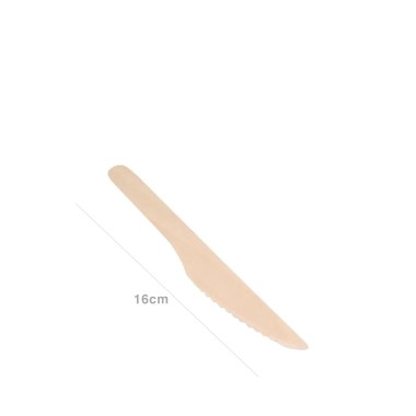 Faca Madeira Biodegrad�vel 16cm Pack 12
