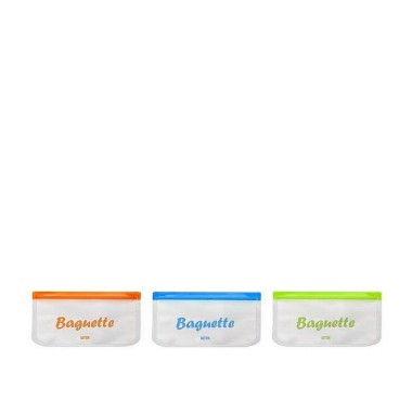Saco Reutilizável Baguette 30X15cm Pack 3