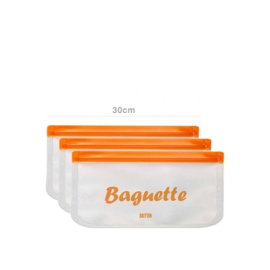 Saco Reutilizável Baguette 30X15cm Pack 3