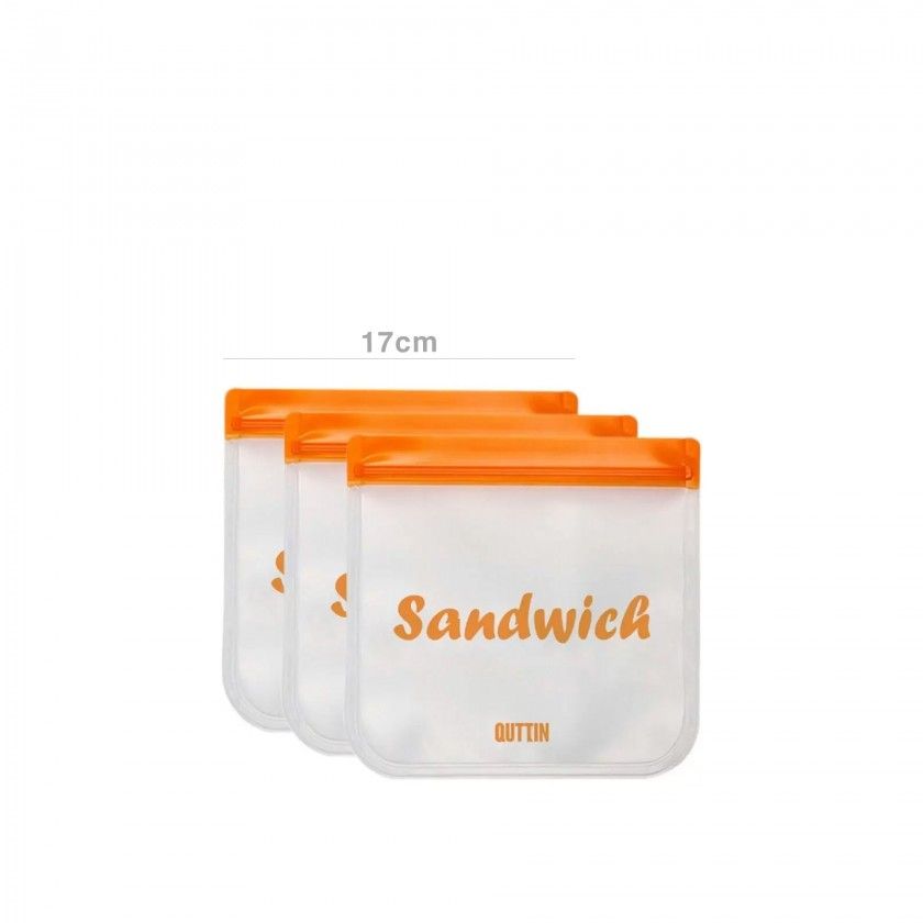 Saco Reutilizável Sandwich 17X17cm Pack 3 Saco Reutilizável Sandwich 17X17cm Pack 3