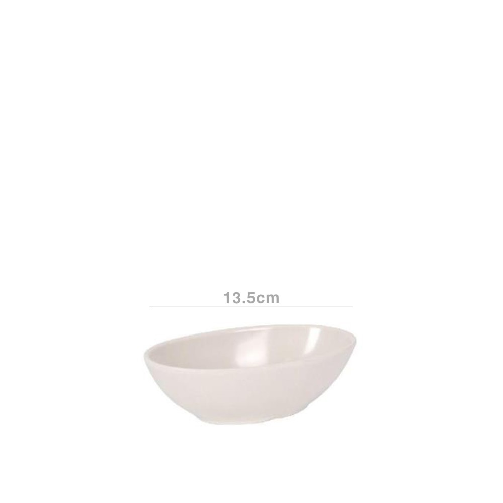 Taça Melamina Oval Branco 13.5cm