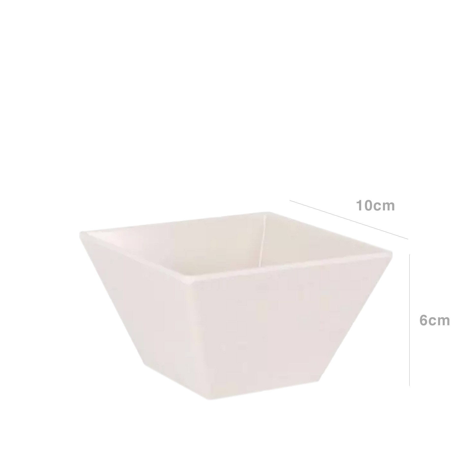 Taça Melamina Quadrada Branco 10X6cm