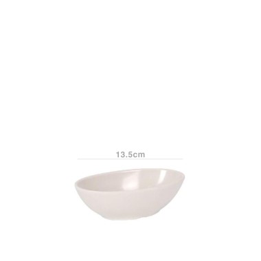Taça Melamina Oval Branco 13.5cm