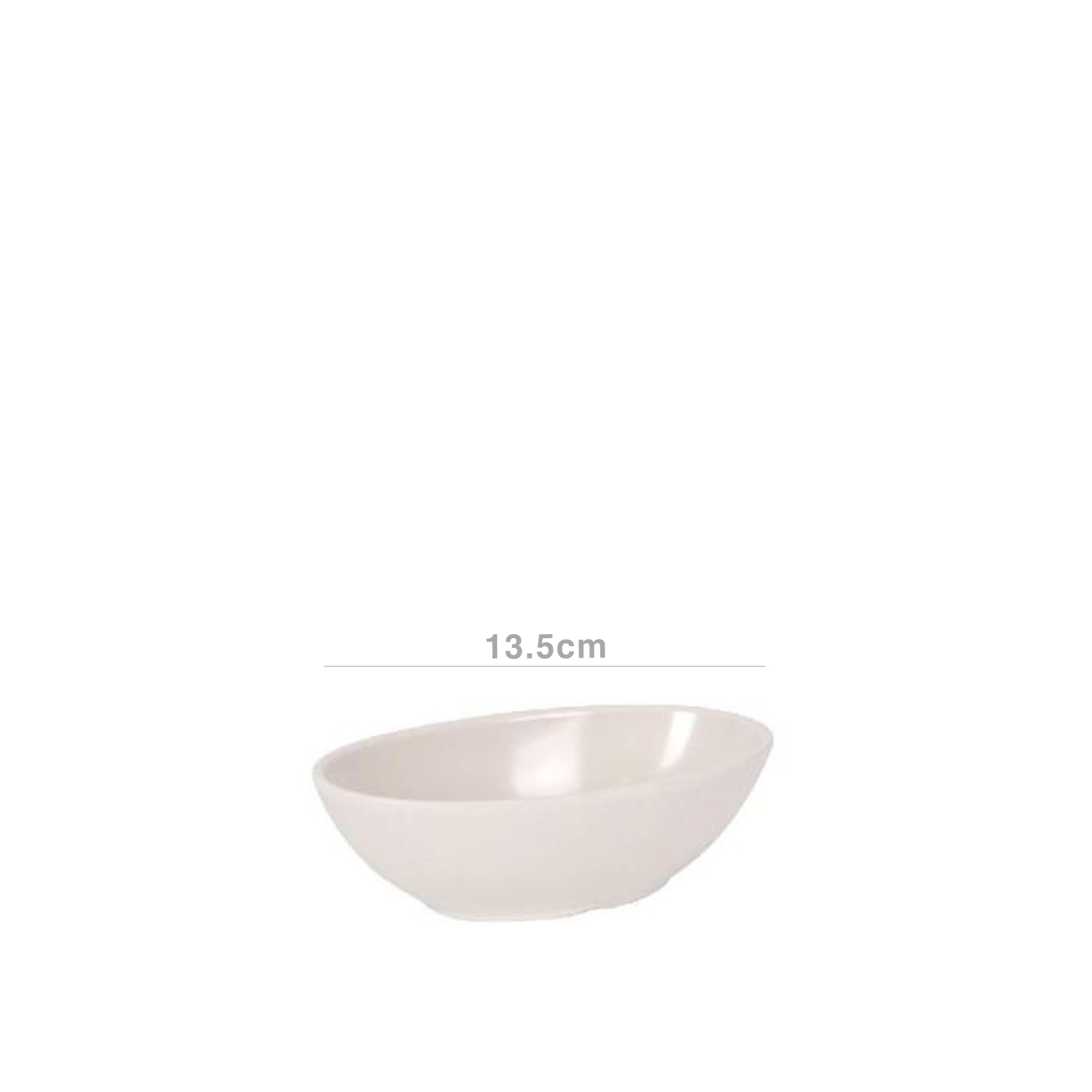 Taça Melamina Oval Branco 13.5cm