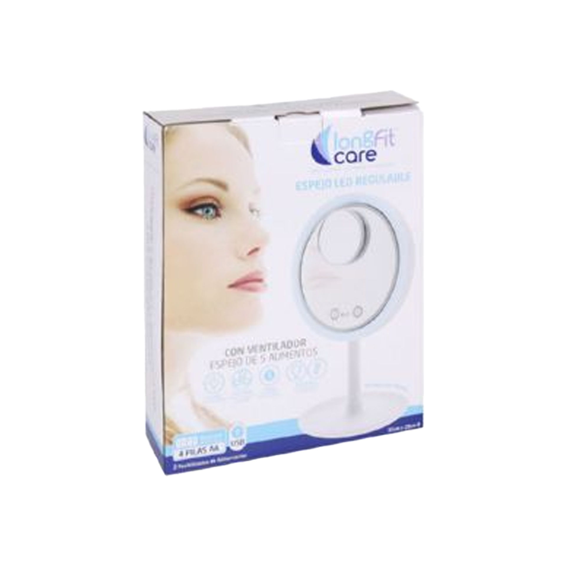 Espelho Led Plástico Redondo Branco 20cm