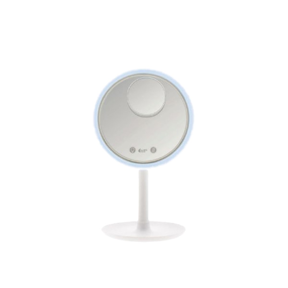 Espelho Led Plástico Redondo Branco 20cm