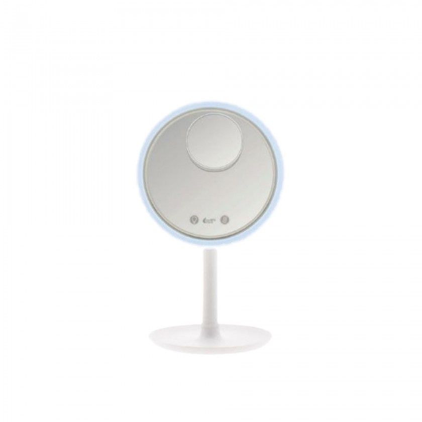 Espelho Led Plstico Redondo Branco 20cm