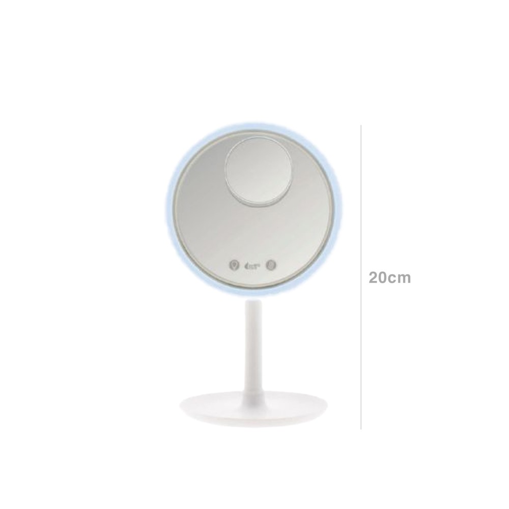 Espelho Led Plástico Redondo Branco 20cm