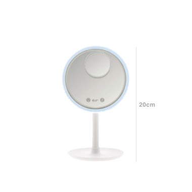 Espelho Led Plástico Redondo Branco 20cm