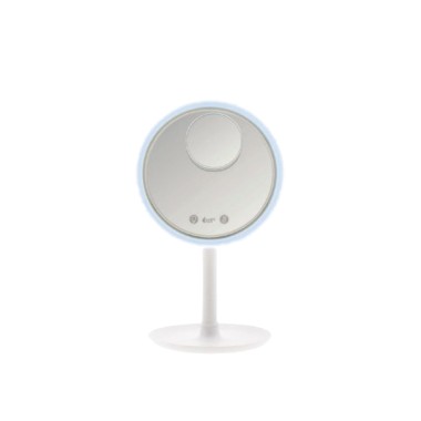 Espelho Led Plástico Redondo Branco 20cm