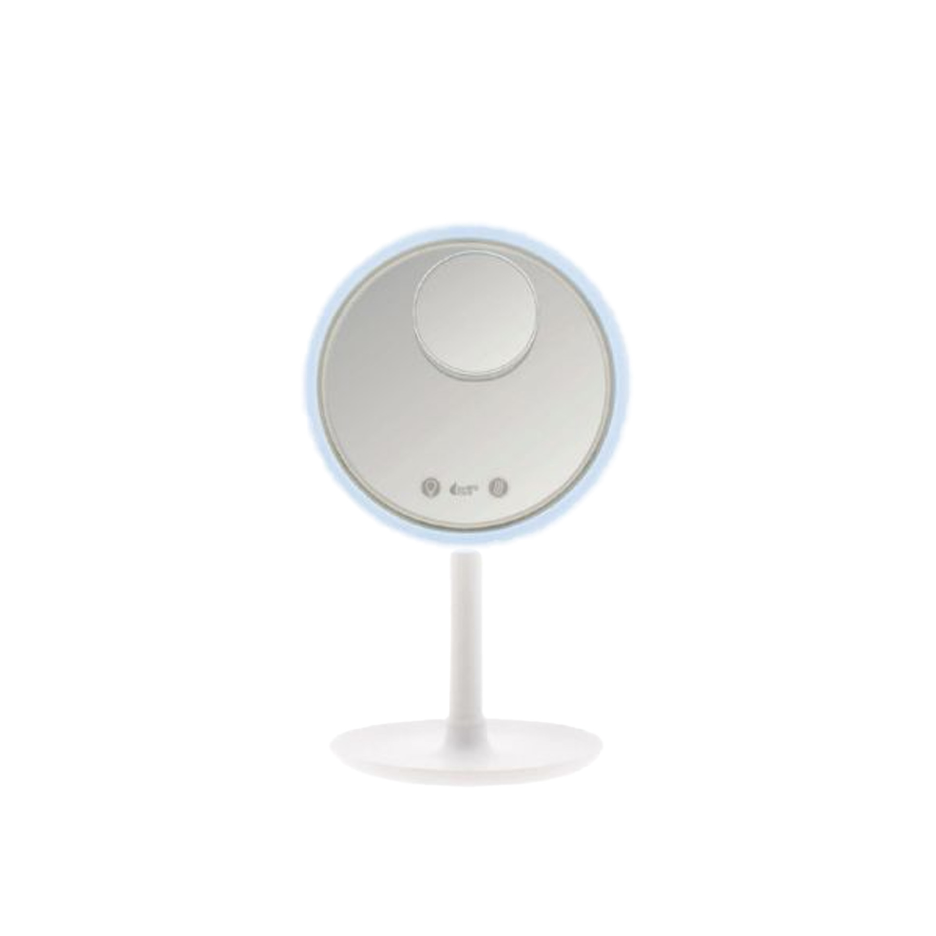 Espelho Led Plástico Redondo Branco 20cm