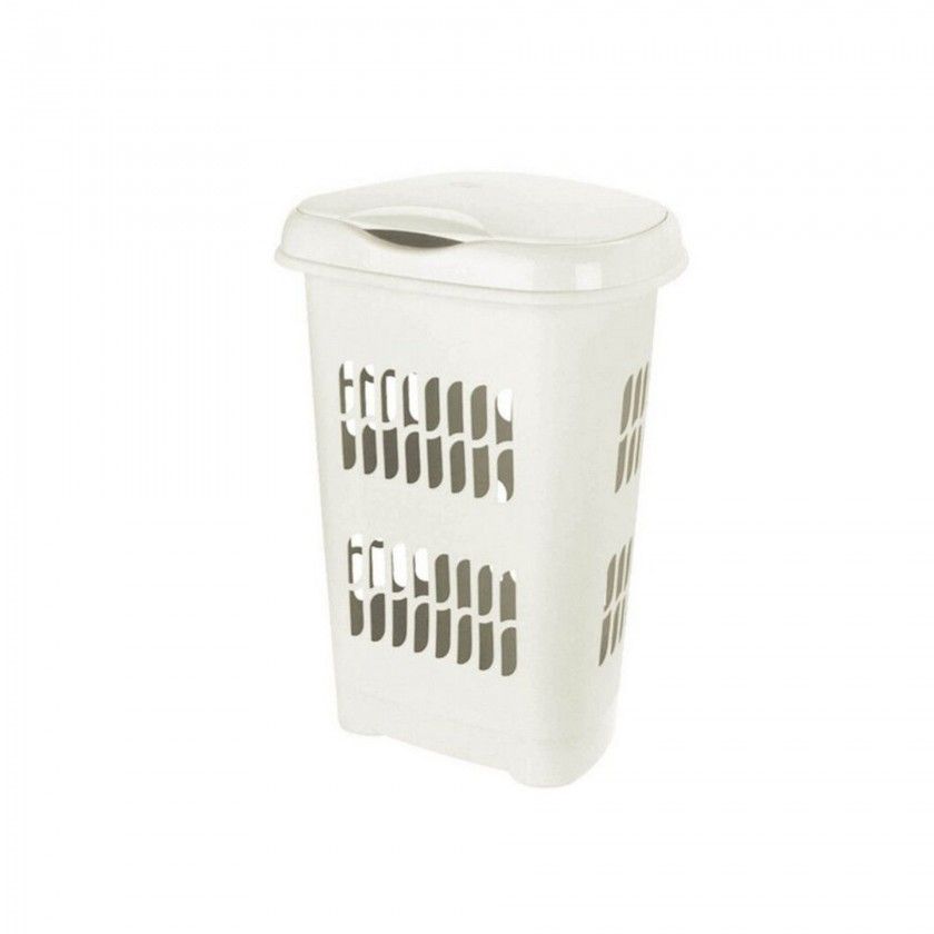Roupeiro com Tampa Creme 50L 46X34X64cm