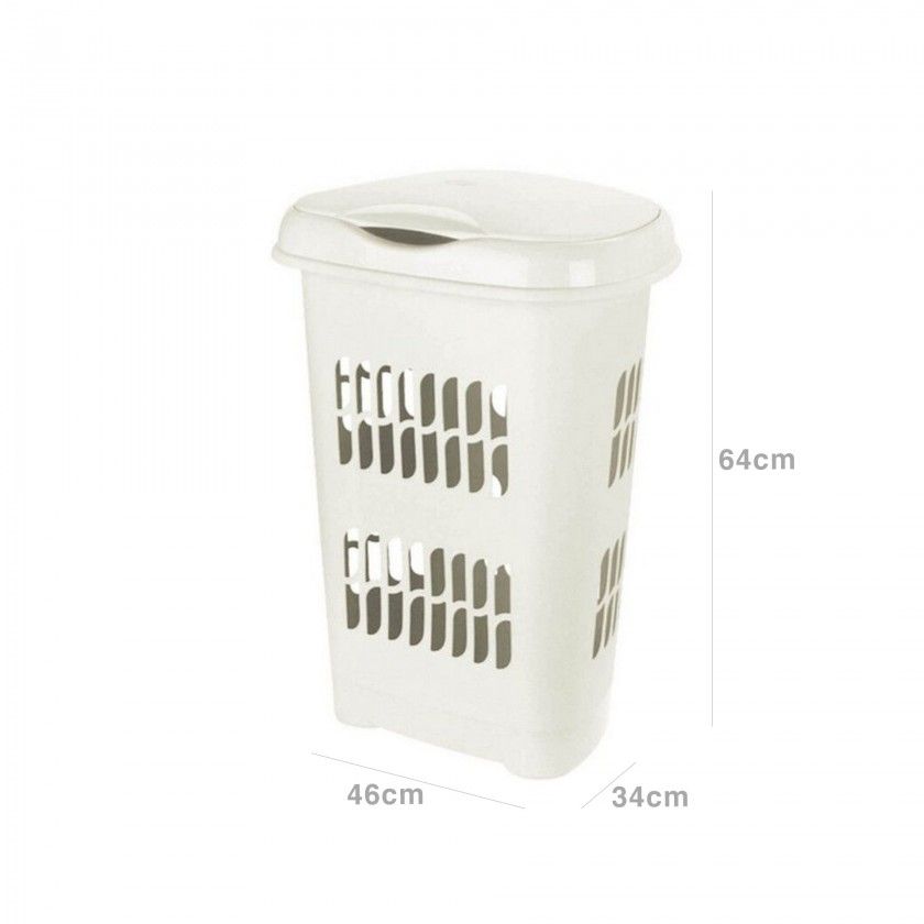 Roupeiro com Tampa Creme 50L 46X34X64cm