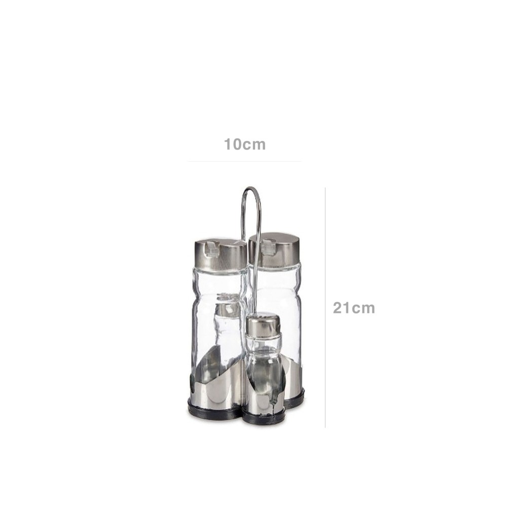 Galheteiro Inox 4 Peças 10X10X21cm