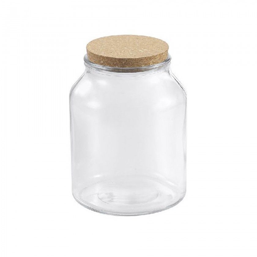 Frasco Hermtico Vidro Liso Tampa Cortia 2900ml