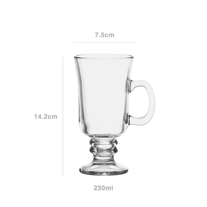 Caneca com P Vidro 230ml 10X7.5X14.2cm Pack 2