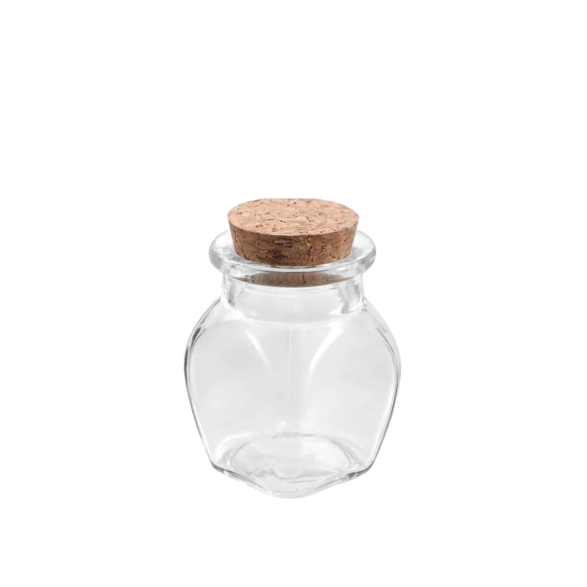 Frasco Vidro Tampa Cortiça Redondo 60ml 5X6.5cm