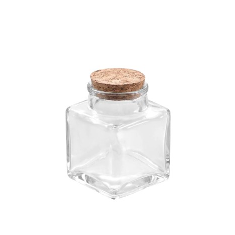 Frasco Vidro Tampa Corti�a Quadrado 80ml 5X5X8cm - Image product