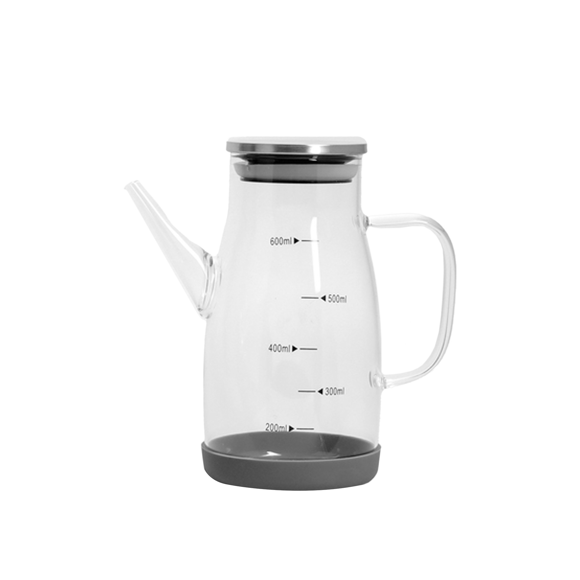 Galheteiro Vidro Tampa Metal 600ml 8.5X16.5X17.3cm