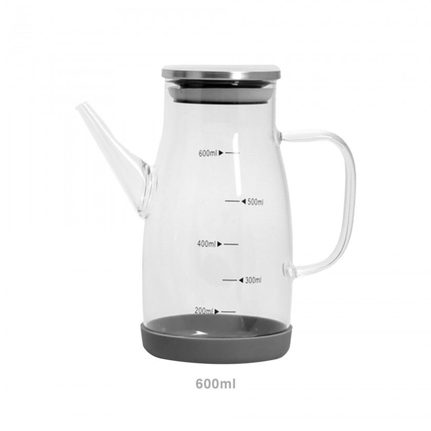 Galheteiro Vidro Tampa Metal 600ml 8.5X16.5X17.3cm