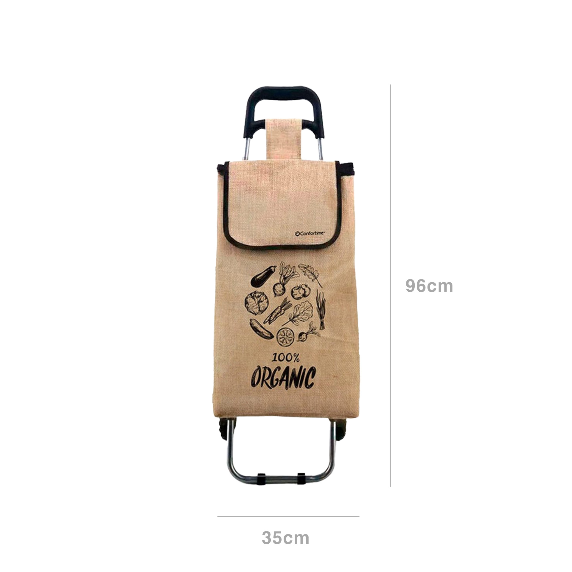 Carro Compras 2 Rodas 96X35X28cm