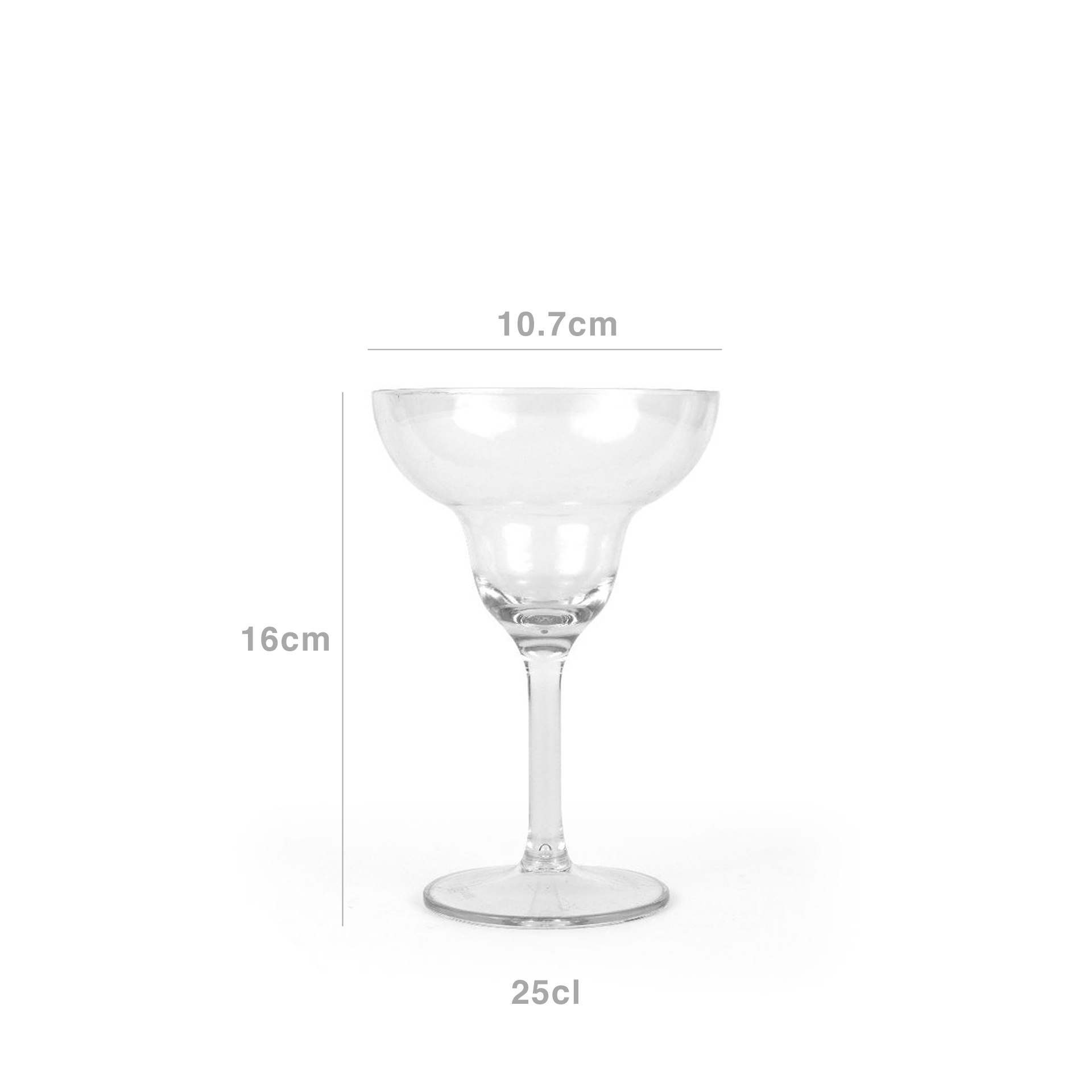 Copo Margarita Poliestireno 250ml 10.7X16cm Pack 6