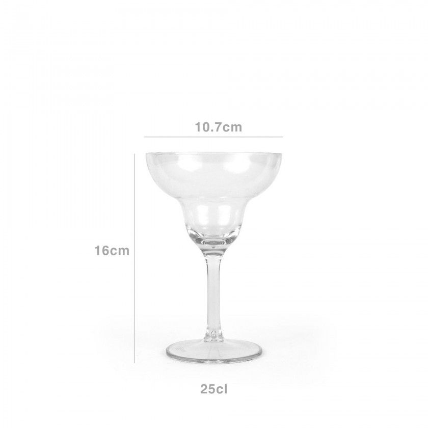 Copo Margarita Poliestireno 250ml 10.7X16cm Pack 6