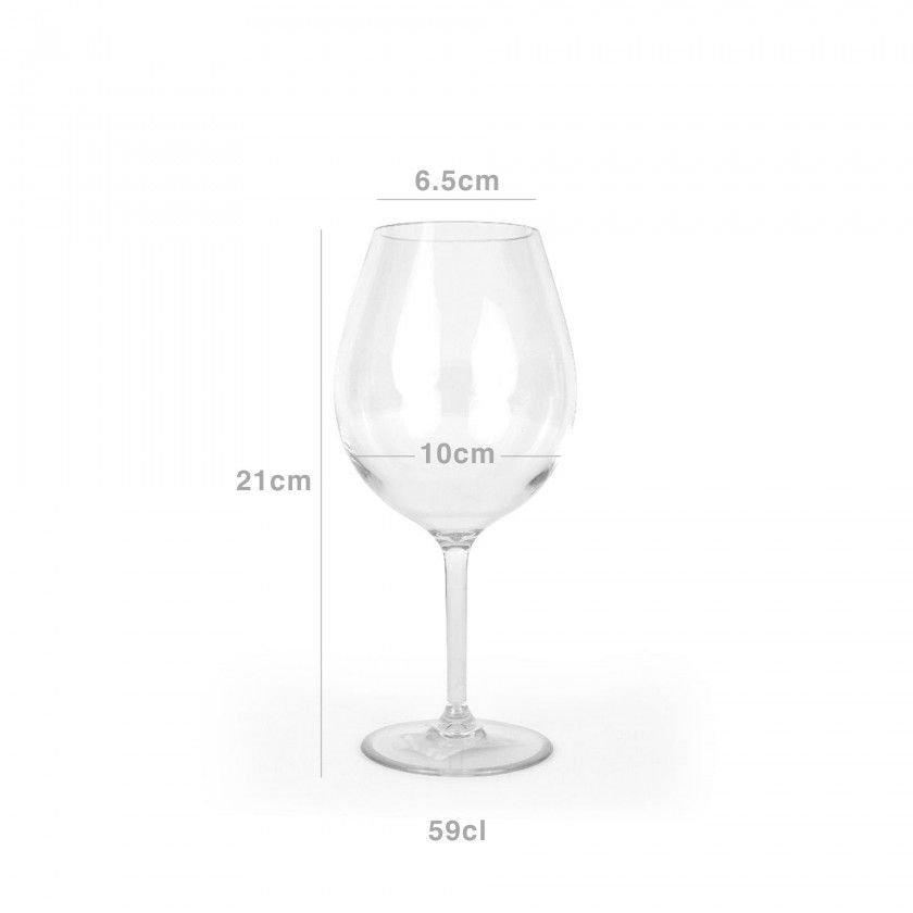 Copo Vinho Poliestireno 590ml 6.5X10X21cm Pack 6 Copo Vinho Poliestireno 590ml 6.5X10X21cm Pack 6