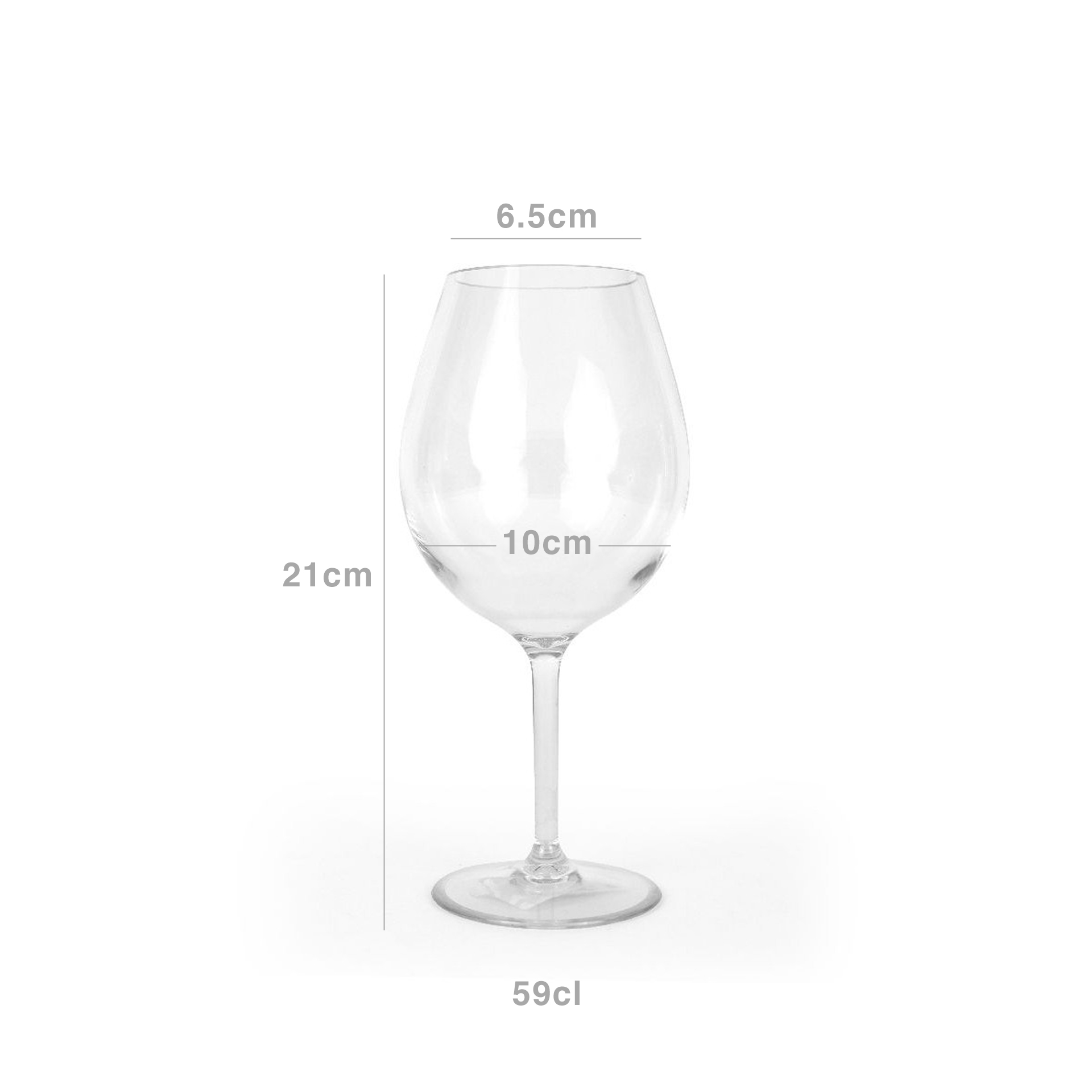 Copo Vinho Poliestireno 590ml 6.5X10X21cm Pack 6