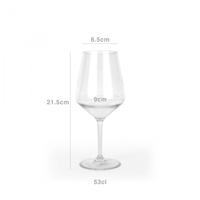 Copo Vinho Poliestireno Reutilizável 530ml 6.5X9X21.5cm Pack 6 Copo Vinho Poliestireno Reutilizável 530ml 6.5X9X21.5cm Pack 6