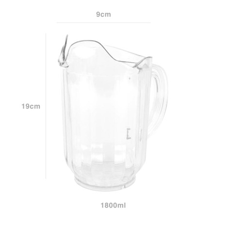 Jarro Poliestireno Transparente 1800ml 9X9X19cm - Image product