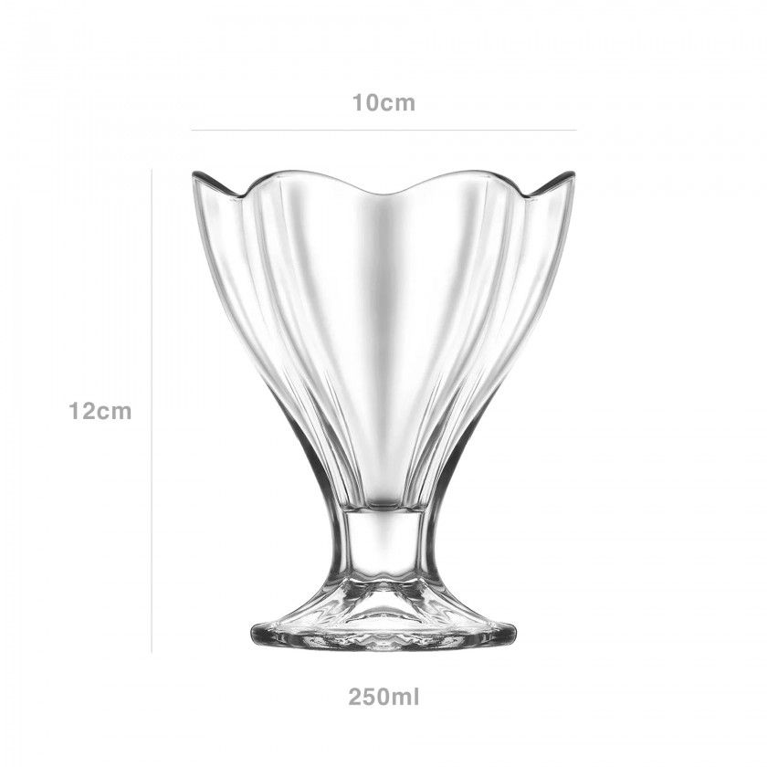 Taça Gelado Vidro Lily 250ml 10X9X12cm Pack 6 Taça Gelado Vidro Lily 250ml 10X9X12cm Pack 6