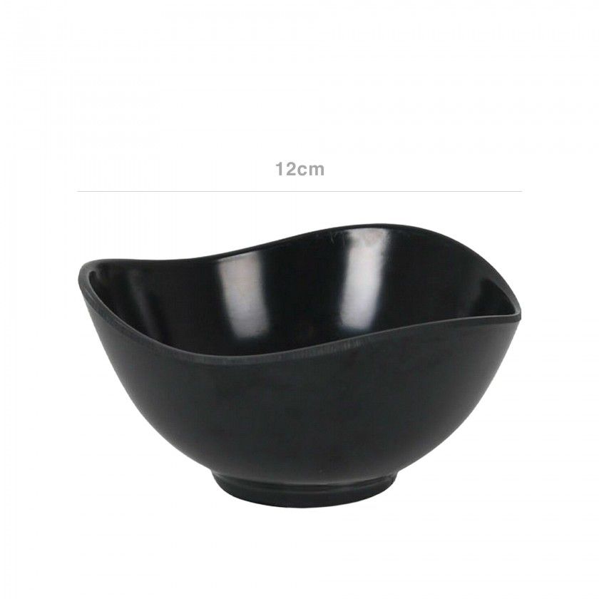 Taça Melamina Onda Preto 12cm Taça Melamina Onda Preto 12cm