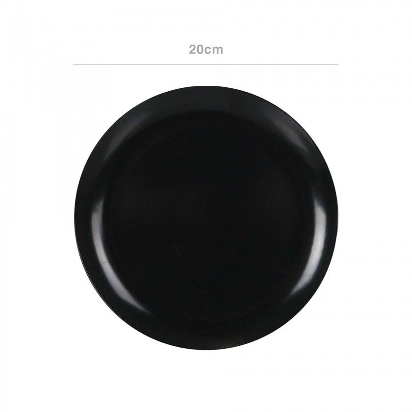 Prato Sobremesa Melamina Antracite 20cm Prato Sobremesa Melamina Antracite 20cm