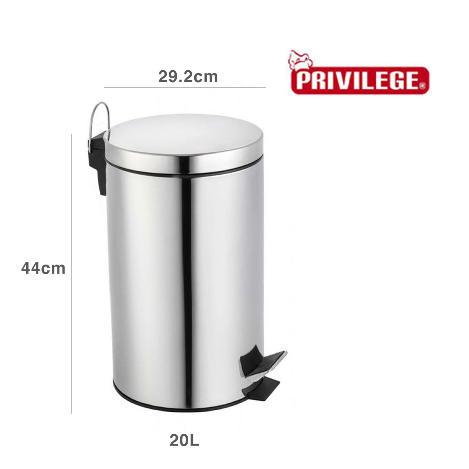 Balde Lixo Inox com Pedal 20l 29.2X29.2X44cm