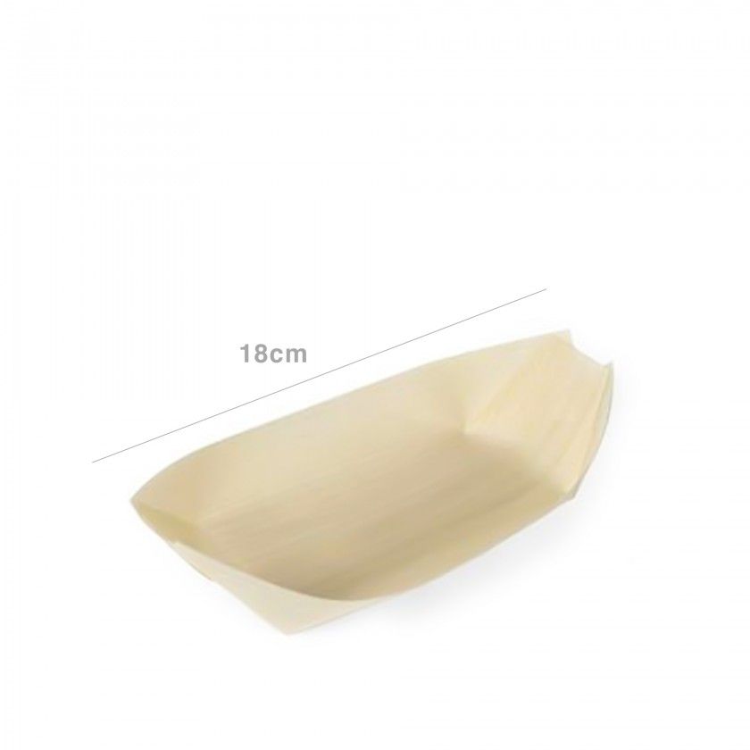 Ta�a Descart�vel Madeira Barco 18cm Pack 6
