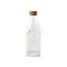 Garrafa Vidro Tampa Bambu Quadrada 1000ml 8.8X25.5cm