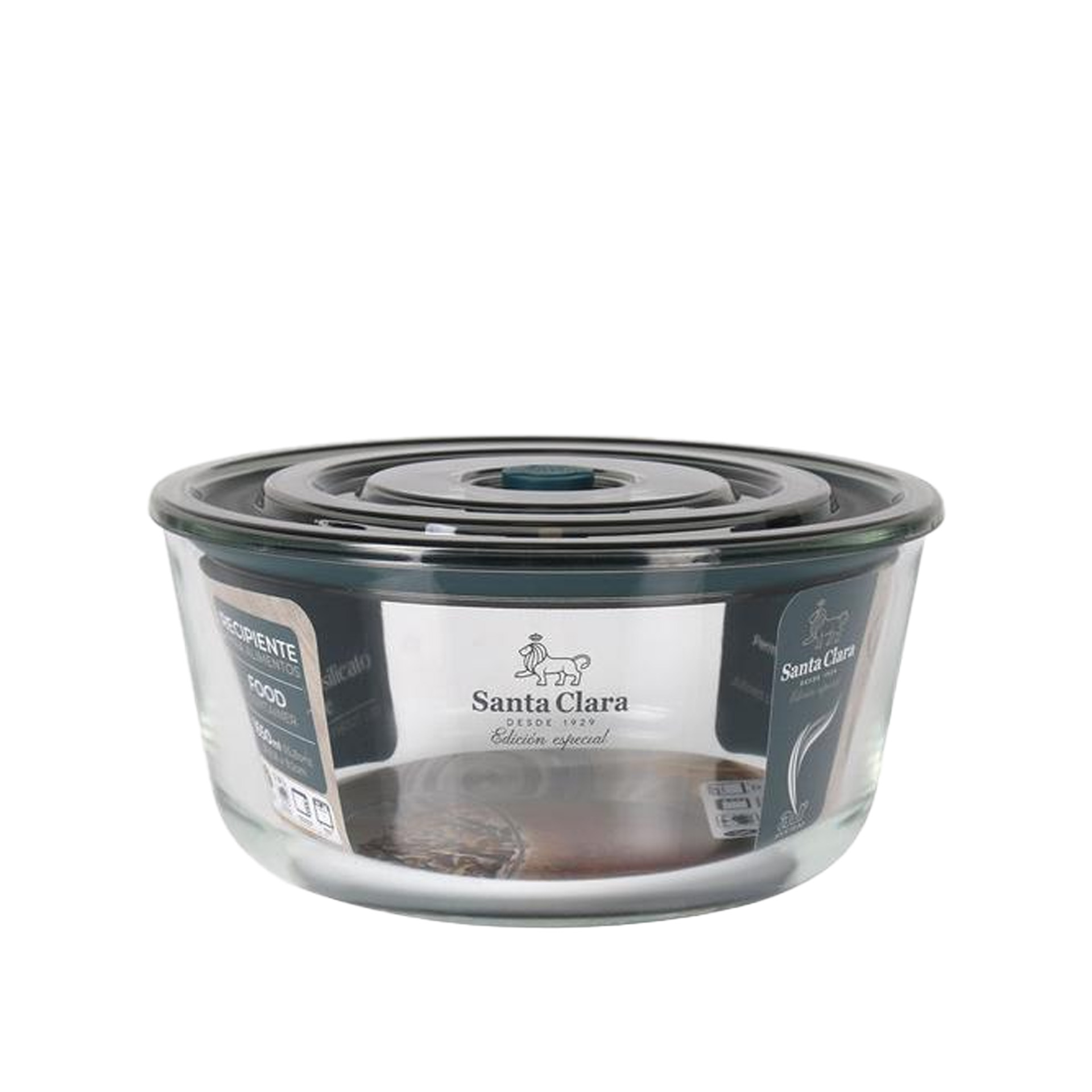 Caixa Hermética Vidro Tampa Válvula Redonda 1650ml